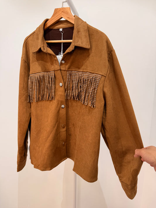 Chaqueta /Sobrecamisa de Ante con Flecos y Tachuelas 2367
