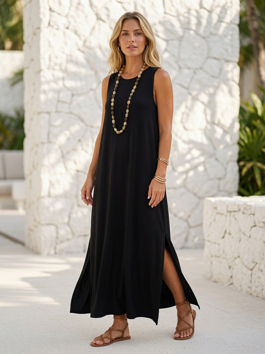 Vestido Largo Liso Licra Fría 474