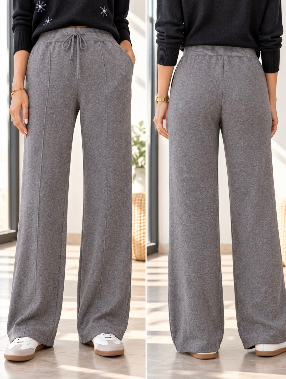 Pantalón de punto ancho 523
