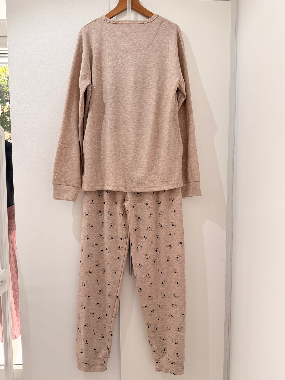 Conjunto Pijama afelpado con estampado de perritos 8330