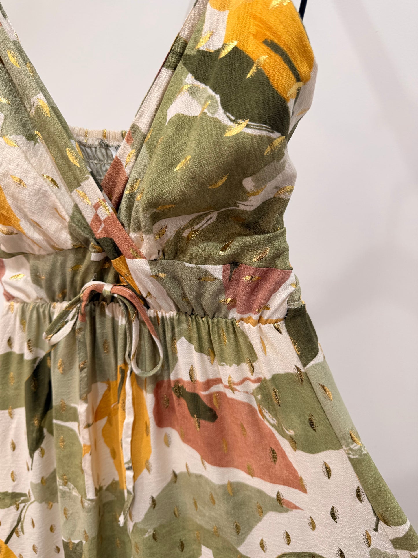 Vestido Maxi Largo Estampado de Hojas