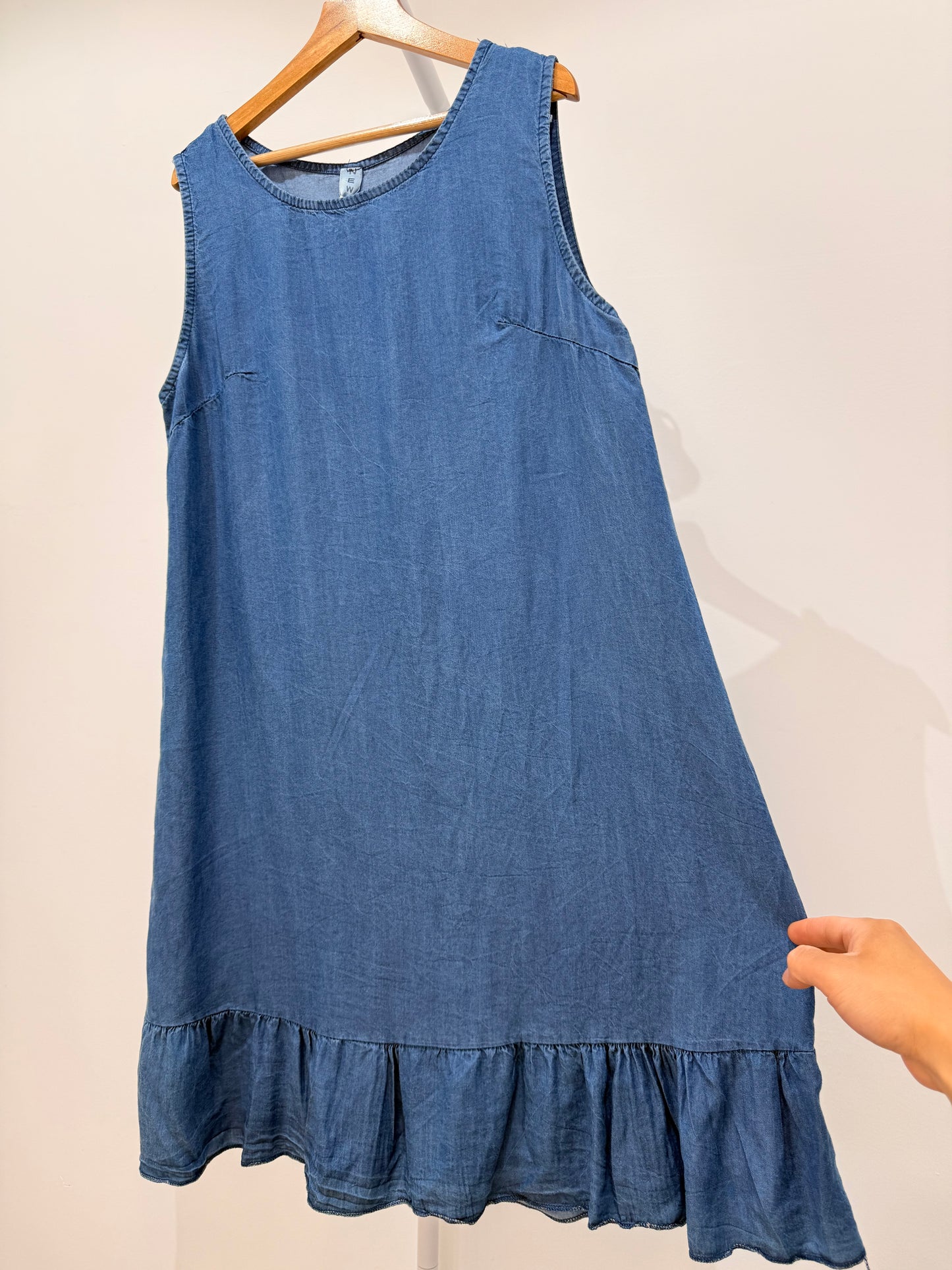 Vestido Vaquero de Tirante Ancho con Volante (Efecto Denim)22583