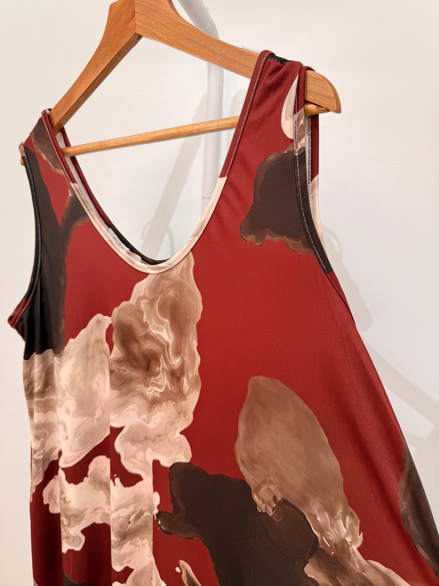 Vestido Largo Licra Fría Estampado Mármol 357