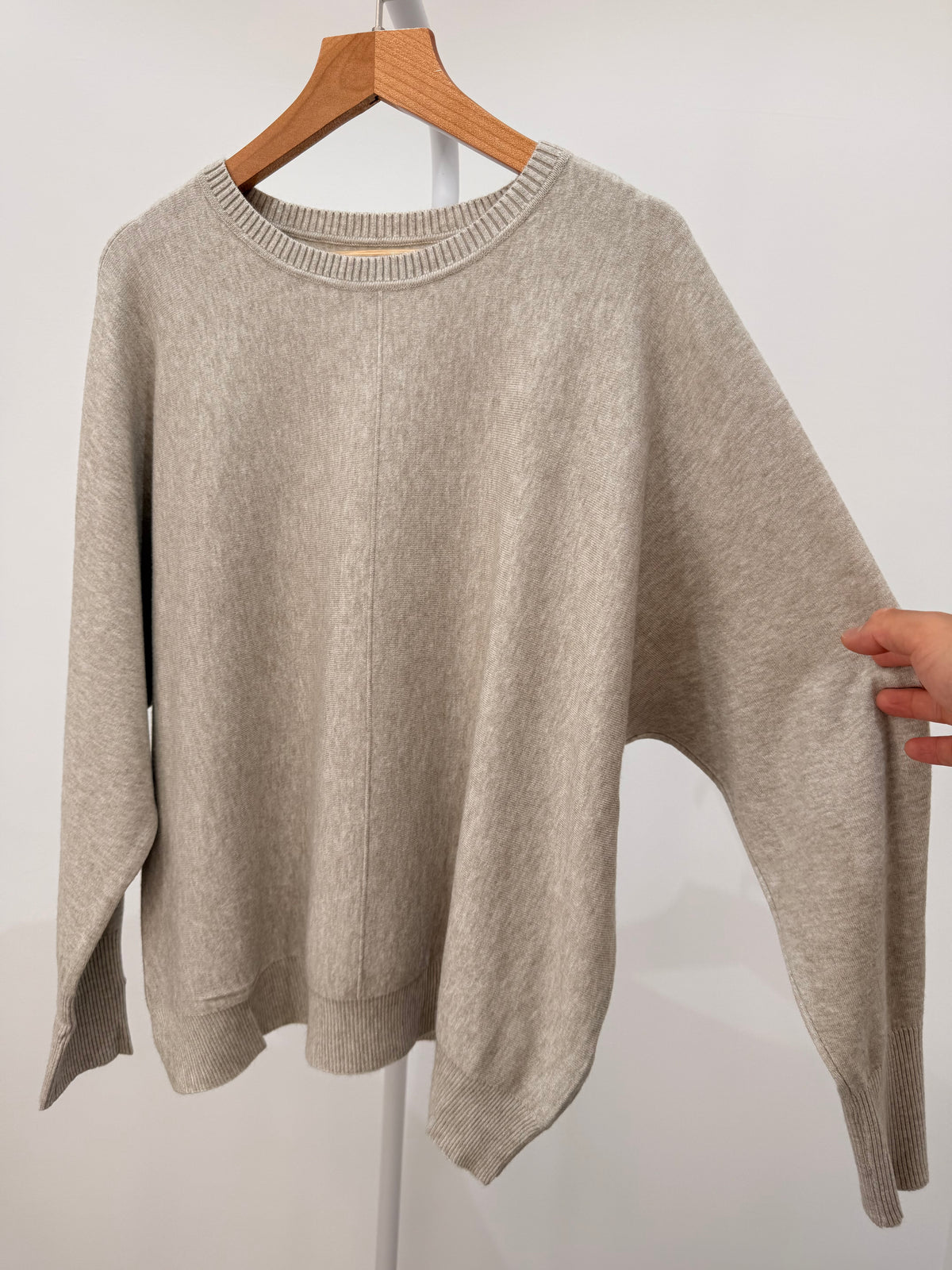 Jersey de punto oversize con raya central 12560