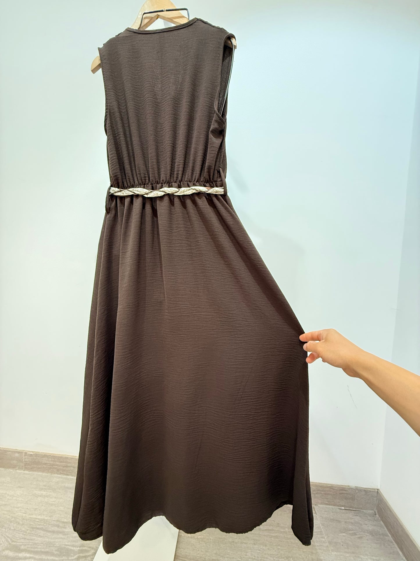 Vestido Largo Cruzado con Cinturón