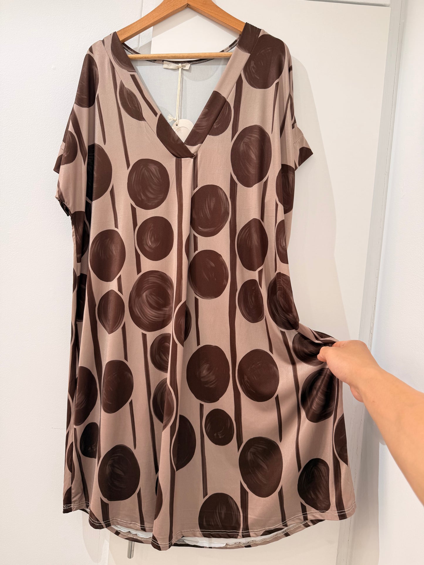 Vestido corto Licra fría estampado círculos 846211
