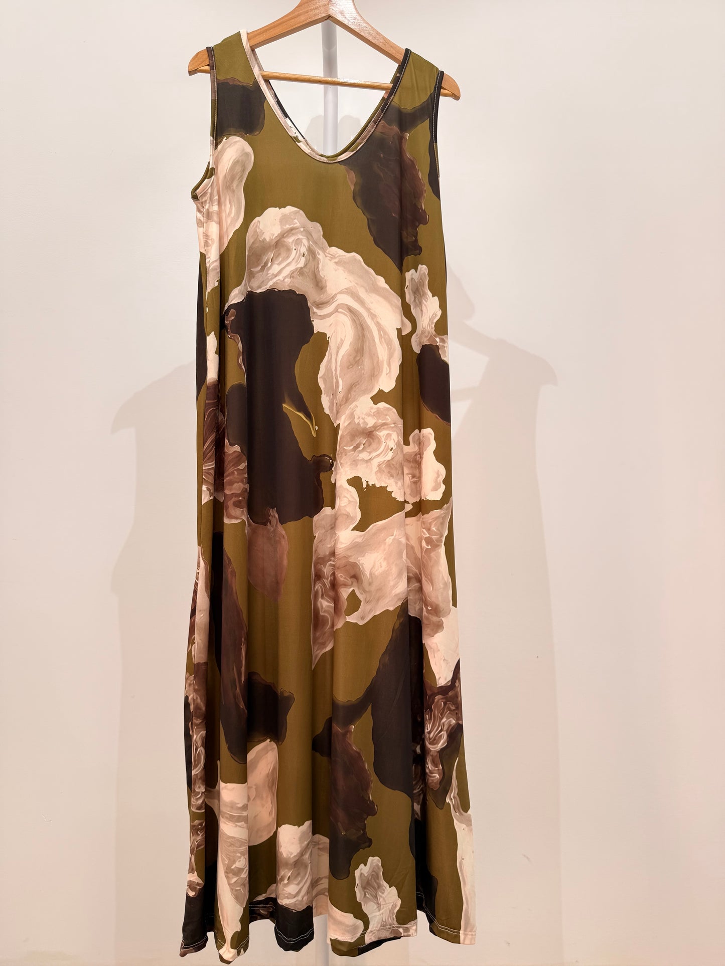 Vestido Largo Licra Fría Estampado Mármol 357