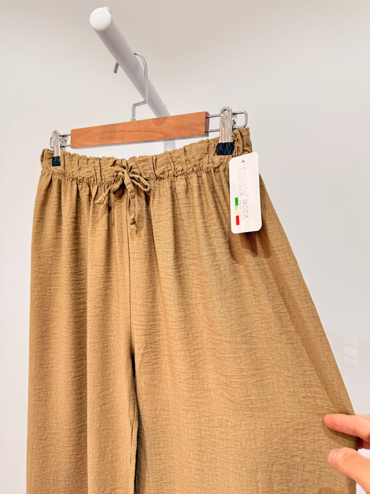 Pantalón bombacho de algodón con cintura elástica 13851