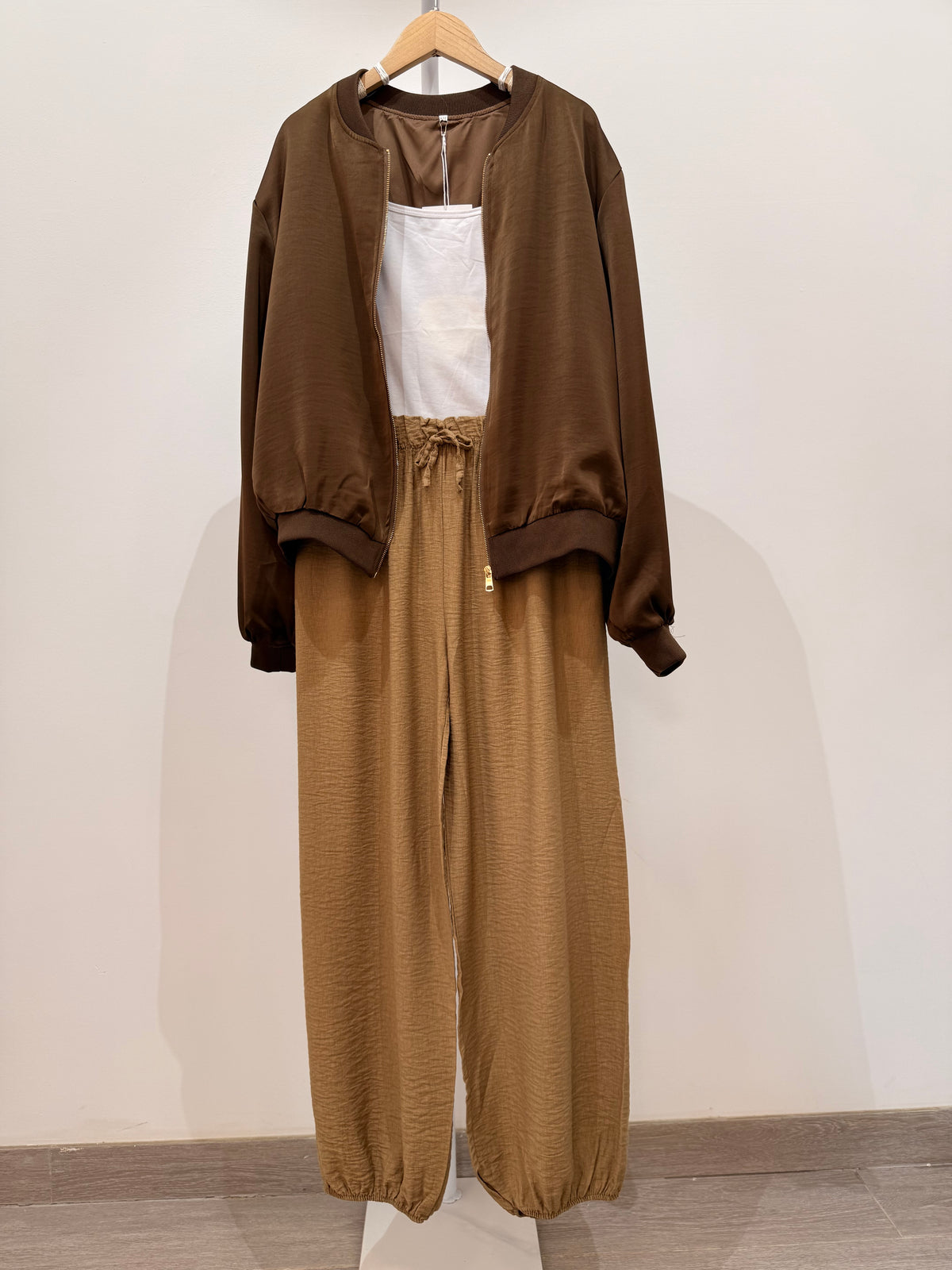Pantalón bombacho de algodón con cintura elástica 13851
