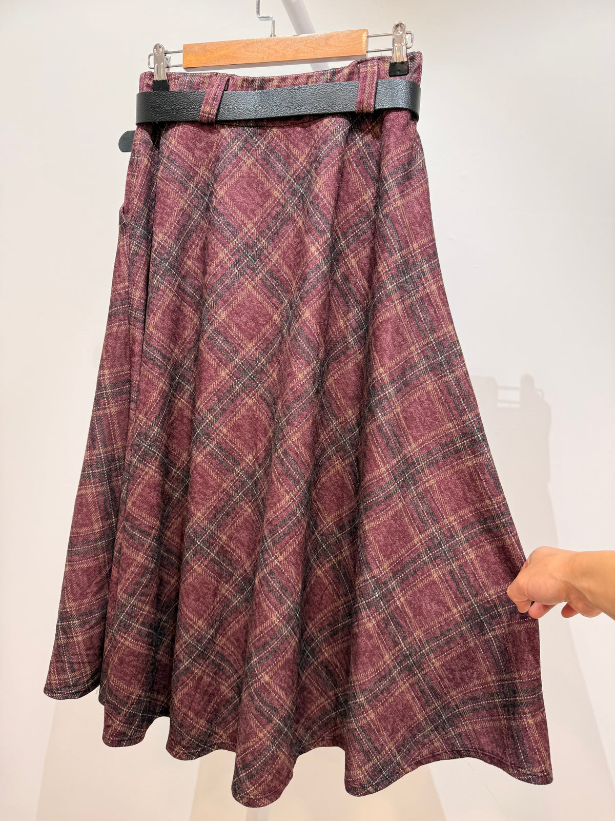 Falda midi de cuadros 6158