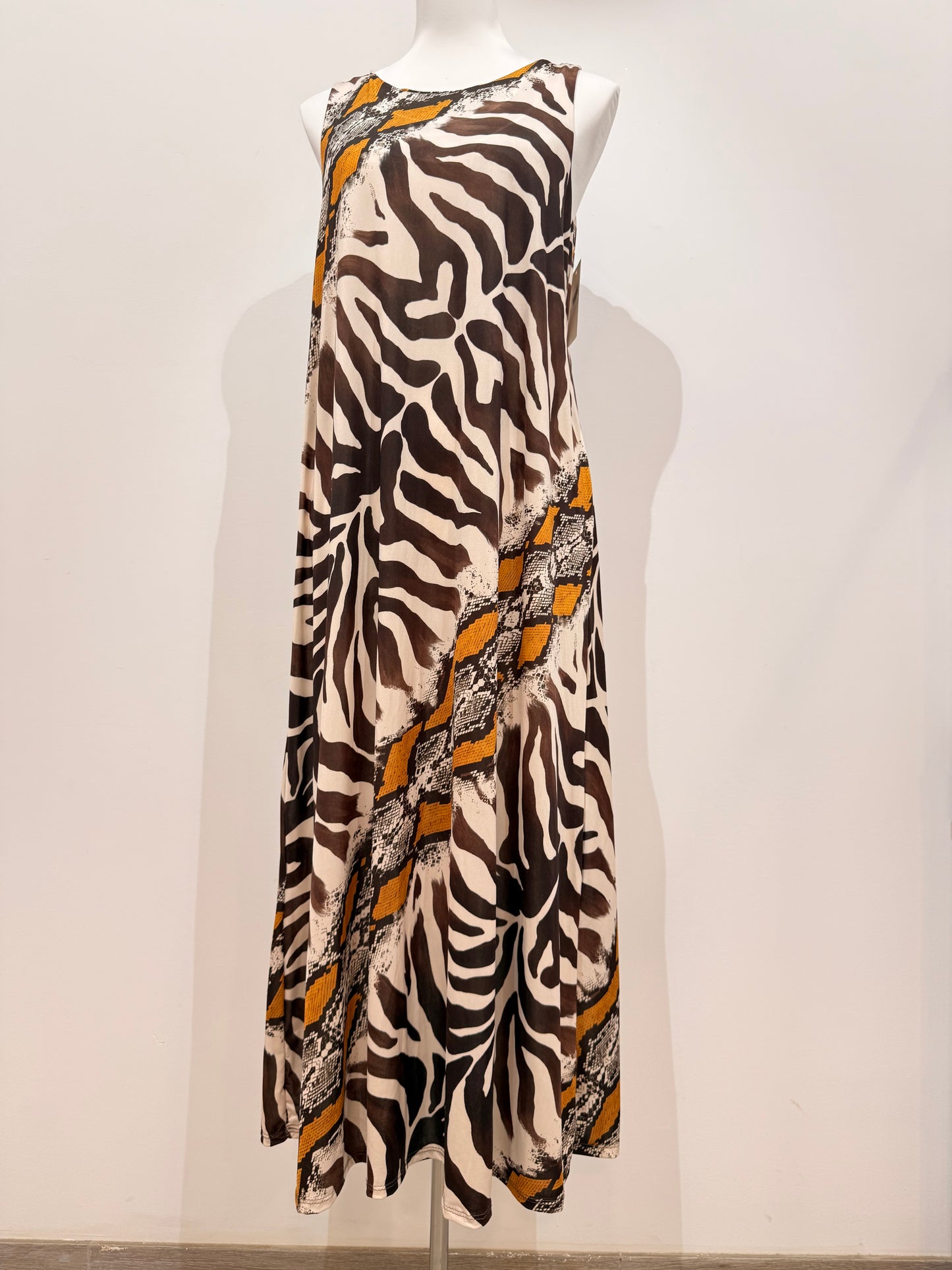 Vestido Largo de Licra Fría Cebra y Serpiente 255531
