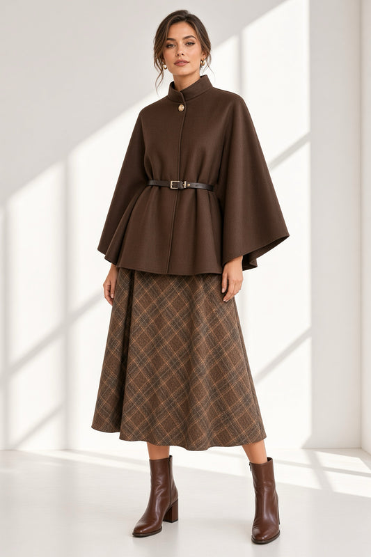 Poncho de cuello alto 717