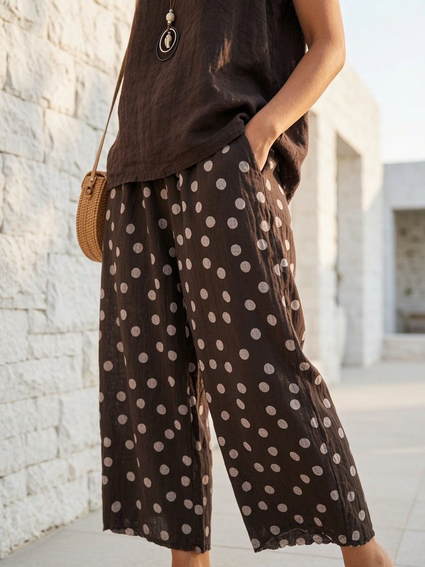 Pantalón Palazzo de Lunares Estilo Boho 1385