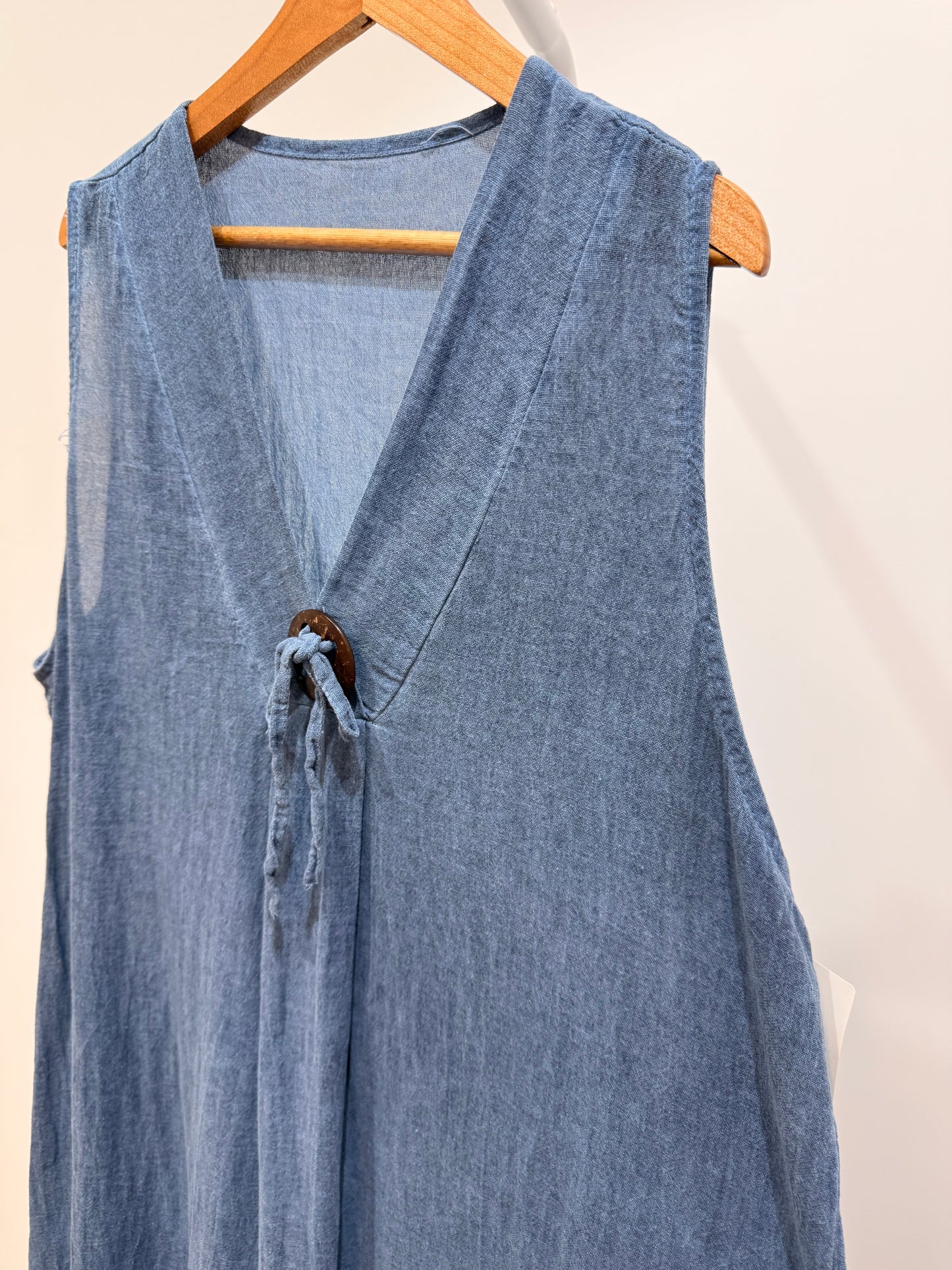 Vestido Largo de Algodón con Aberturas