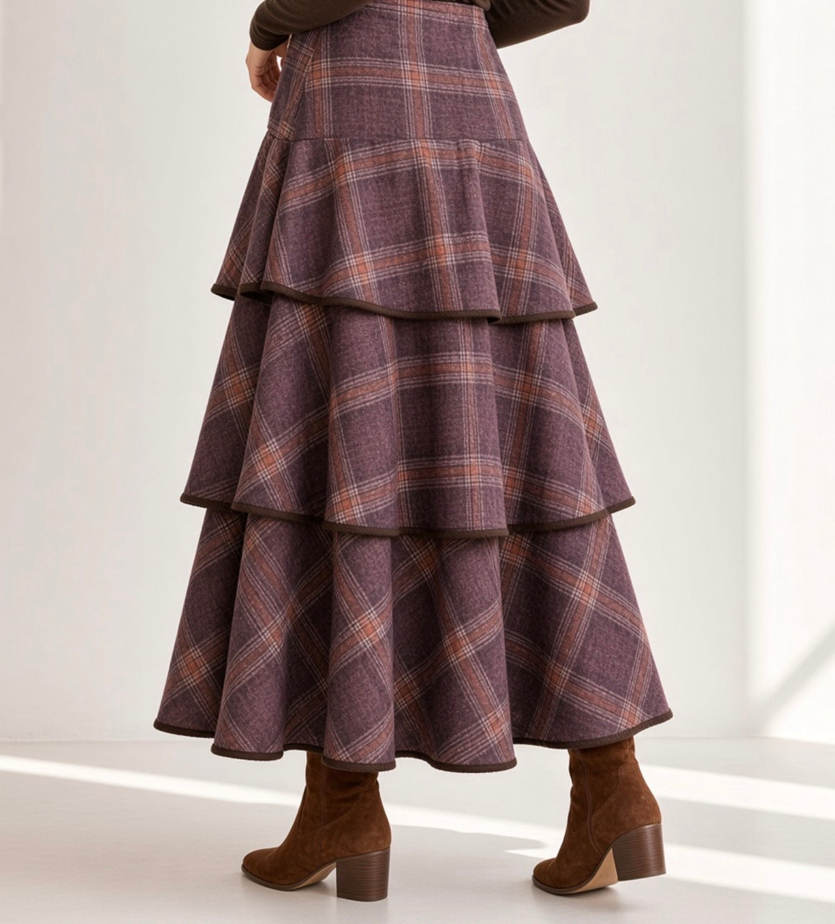 Falda larga de volantes 128351