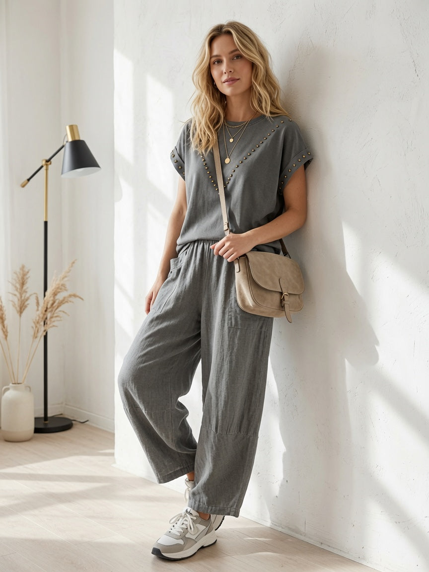 Pantalón Bombacho / Casual de Algodón