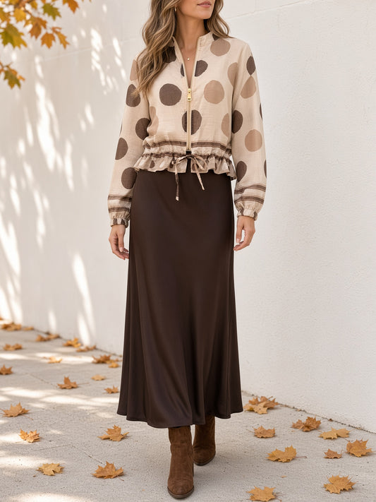 Falda midi satinada 11773