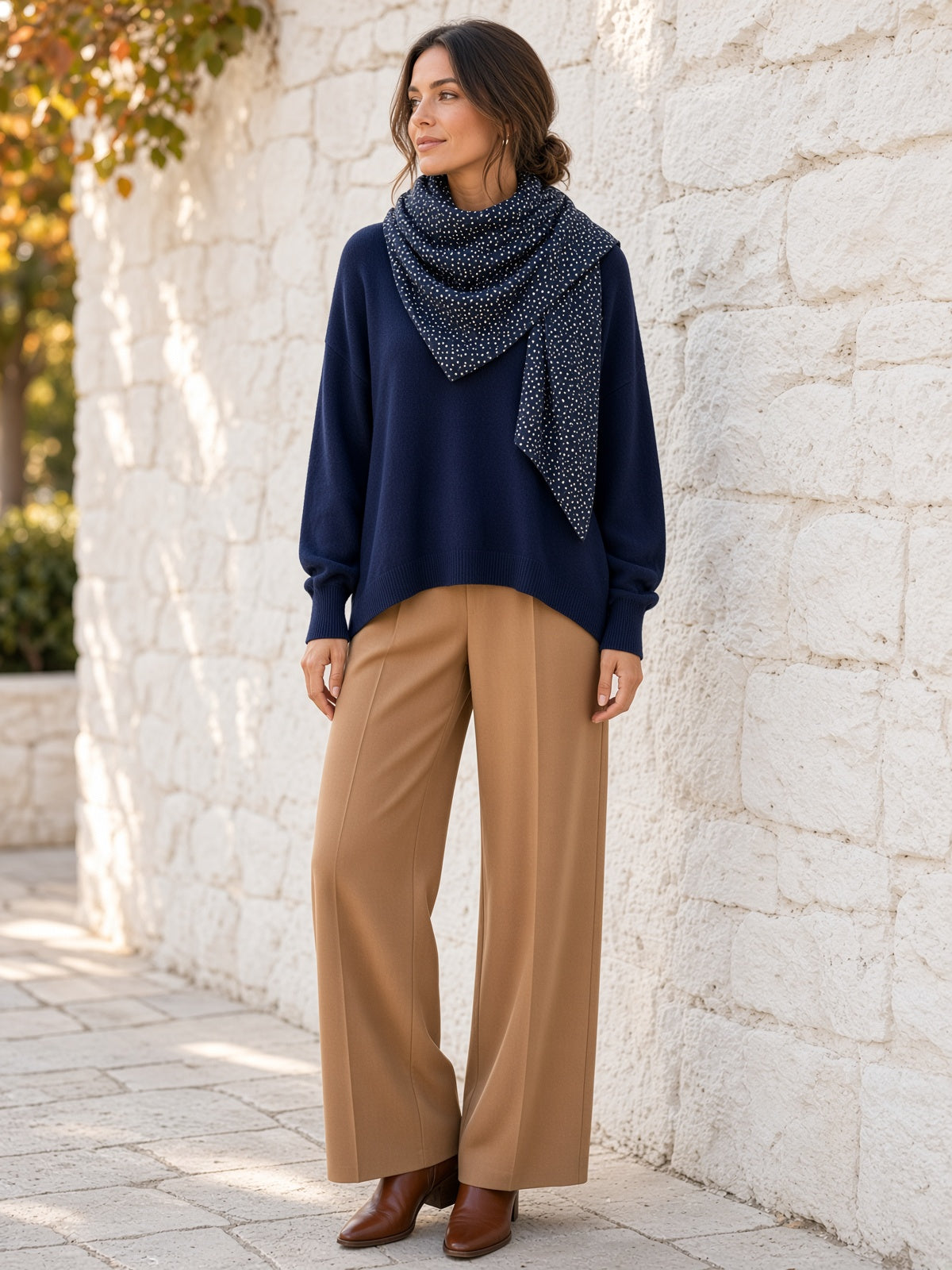 Jersey de punto oversize con raya central 12560
