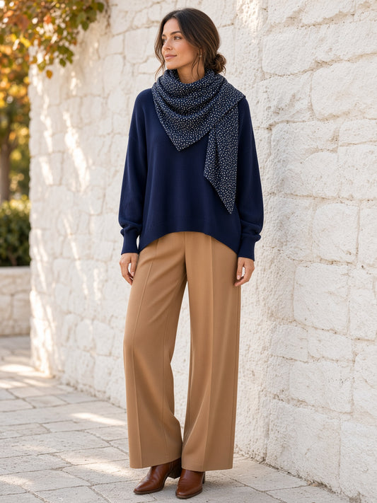 Jersey de punto oversize con raya central 12560