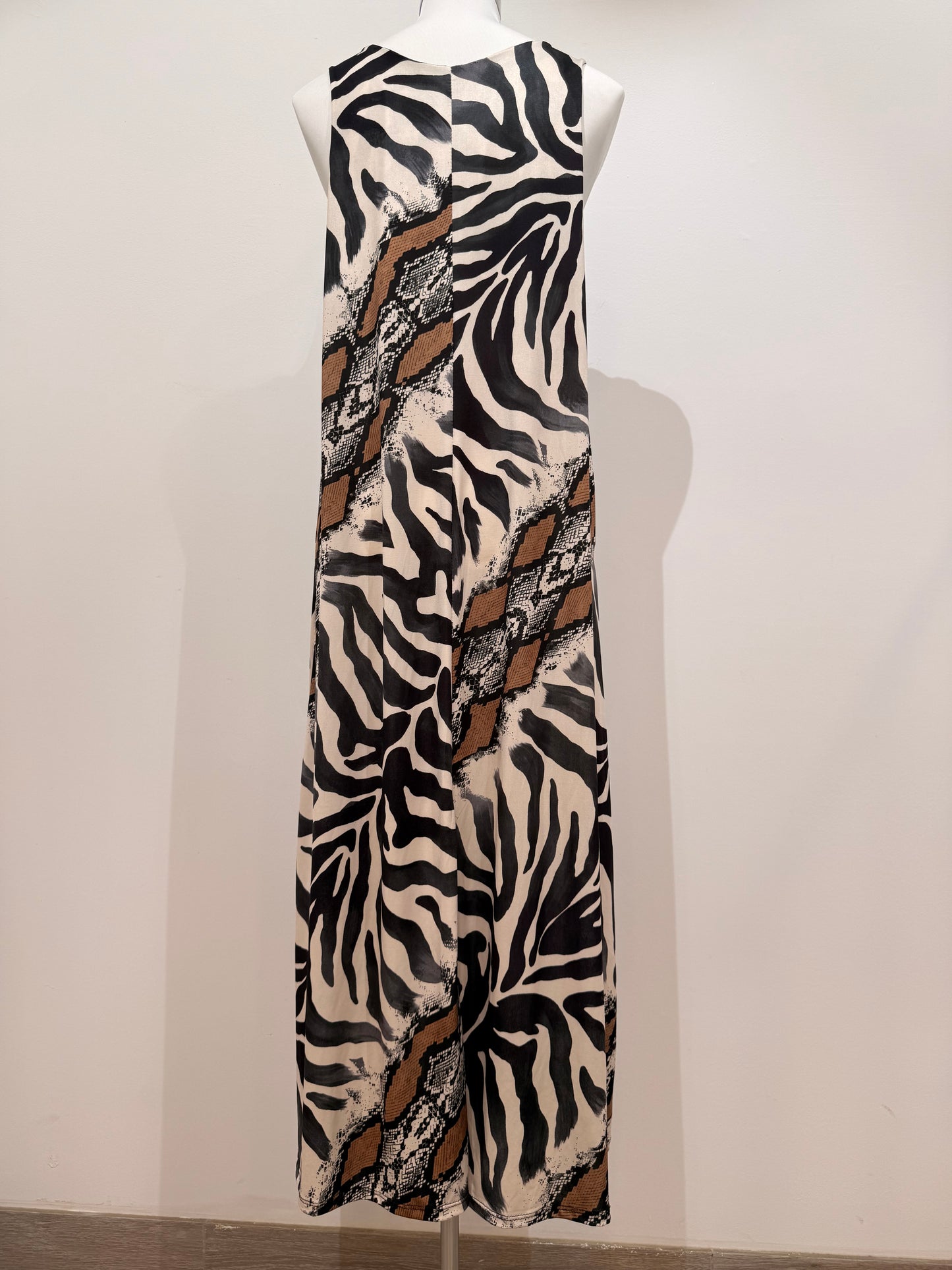 Vestido Largo de Licra Fría Cebra y Serpiente 255531