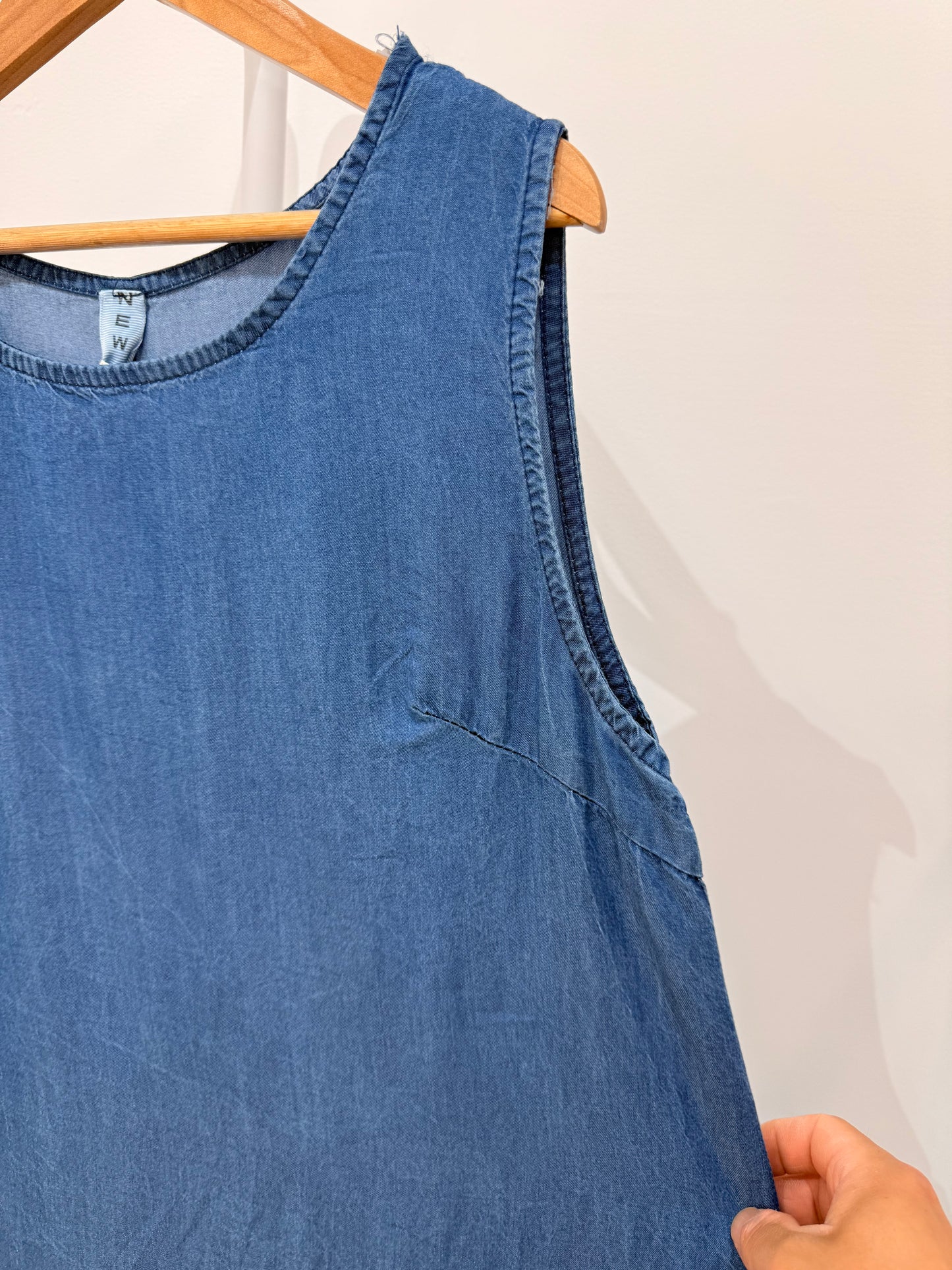 Vestido Vaquero de Tirante Ancho con Volante (Efecto Denim)22583