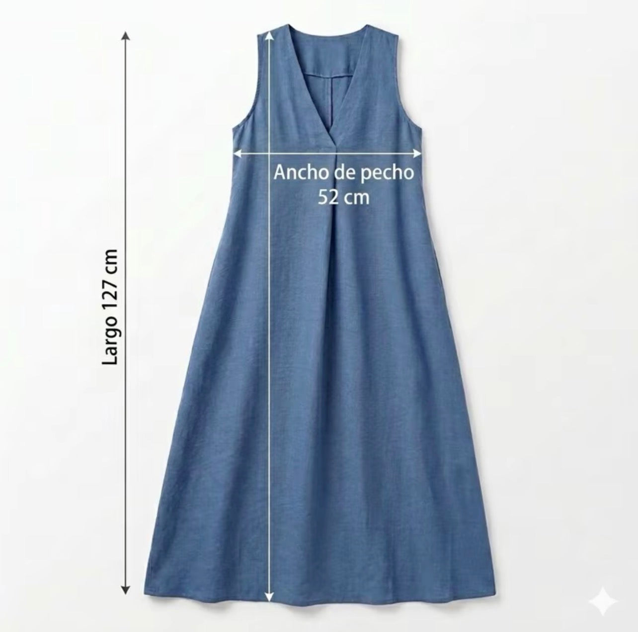 Vestido Largo Fluido Escote en V