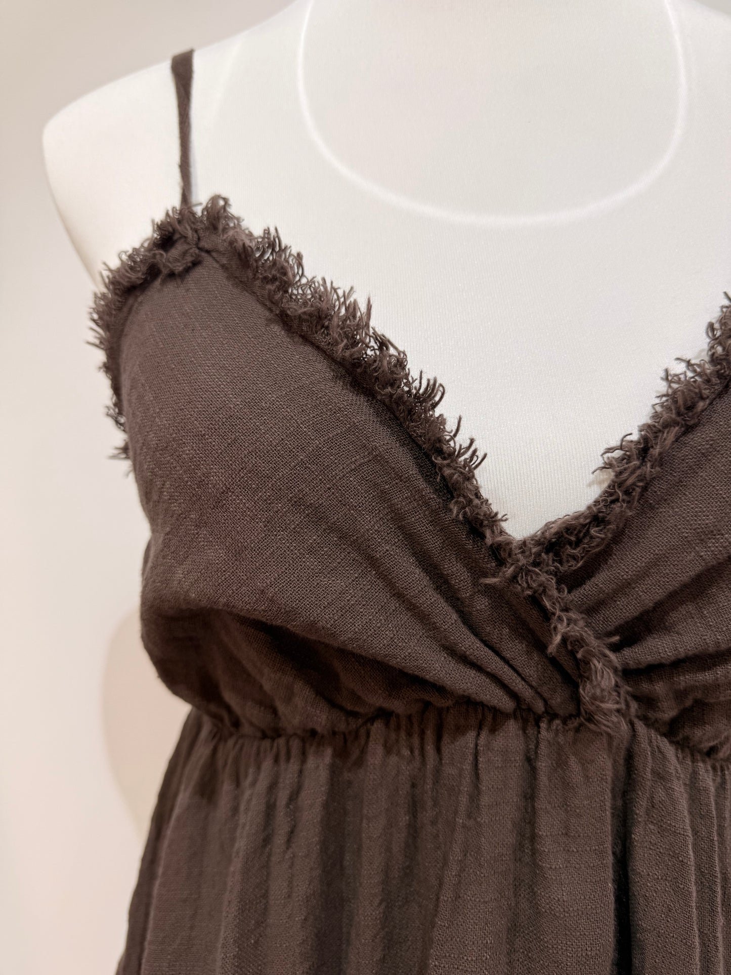 Vestido Playero Escote Cruzado y Volantes