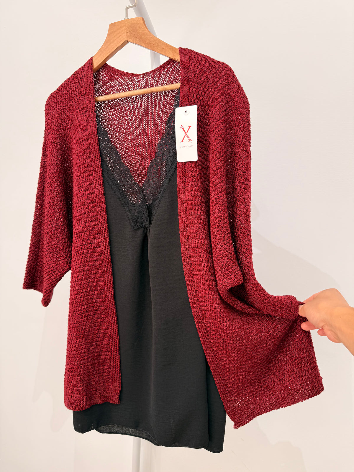 Chaqueta de punto fino manga murciélago 1859