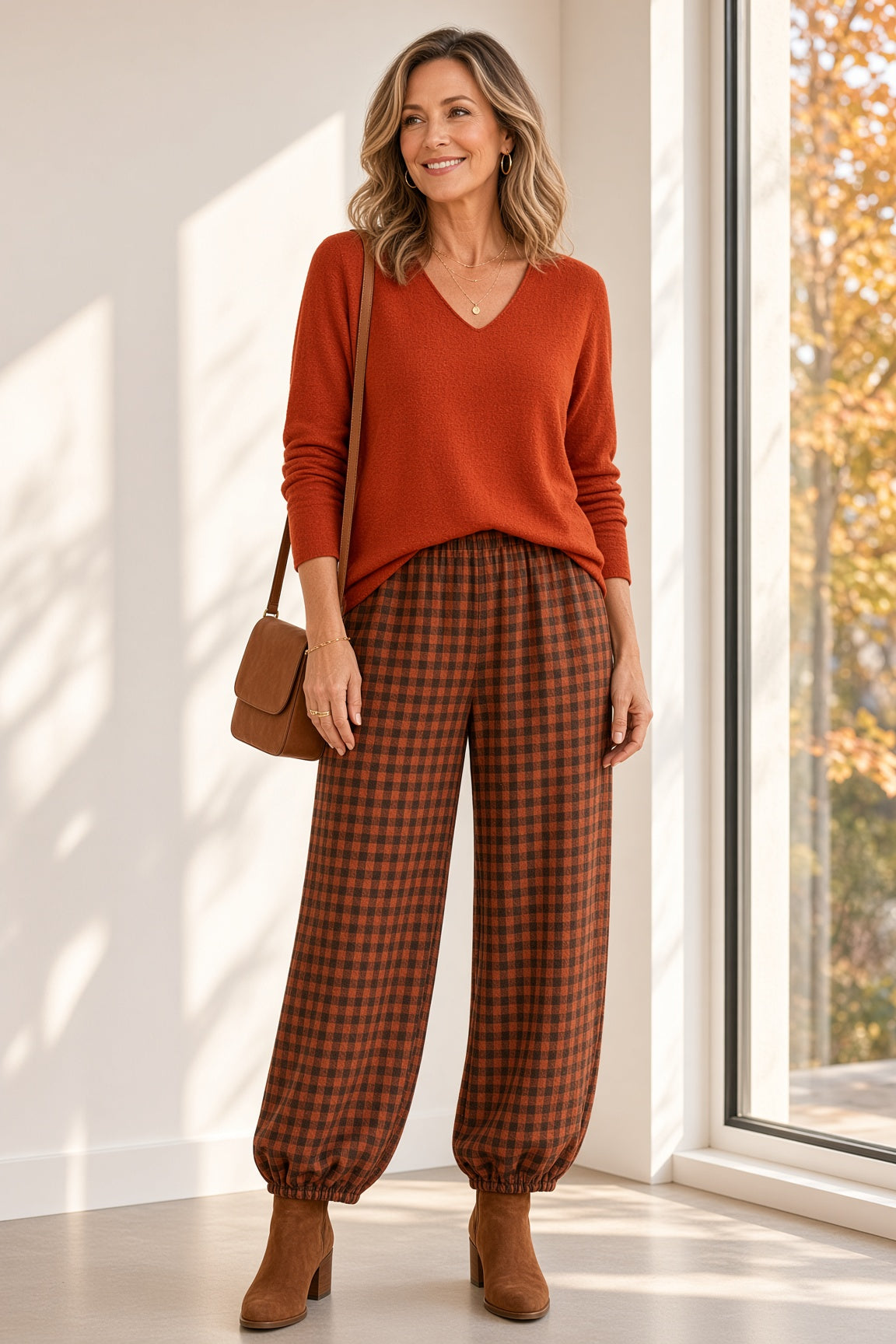 Pantalón Jogger /Bombacho Cuadros 13860