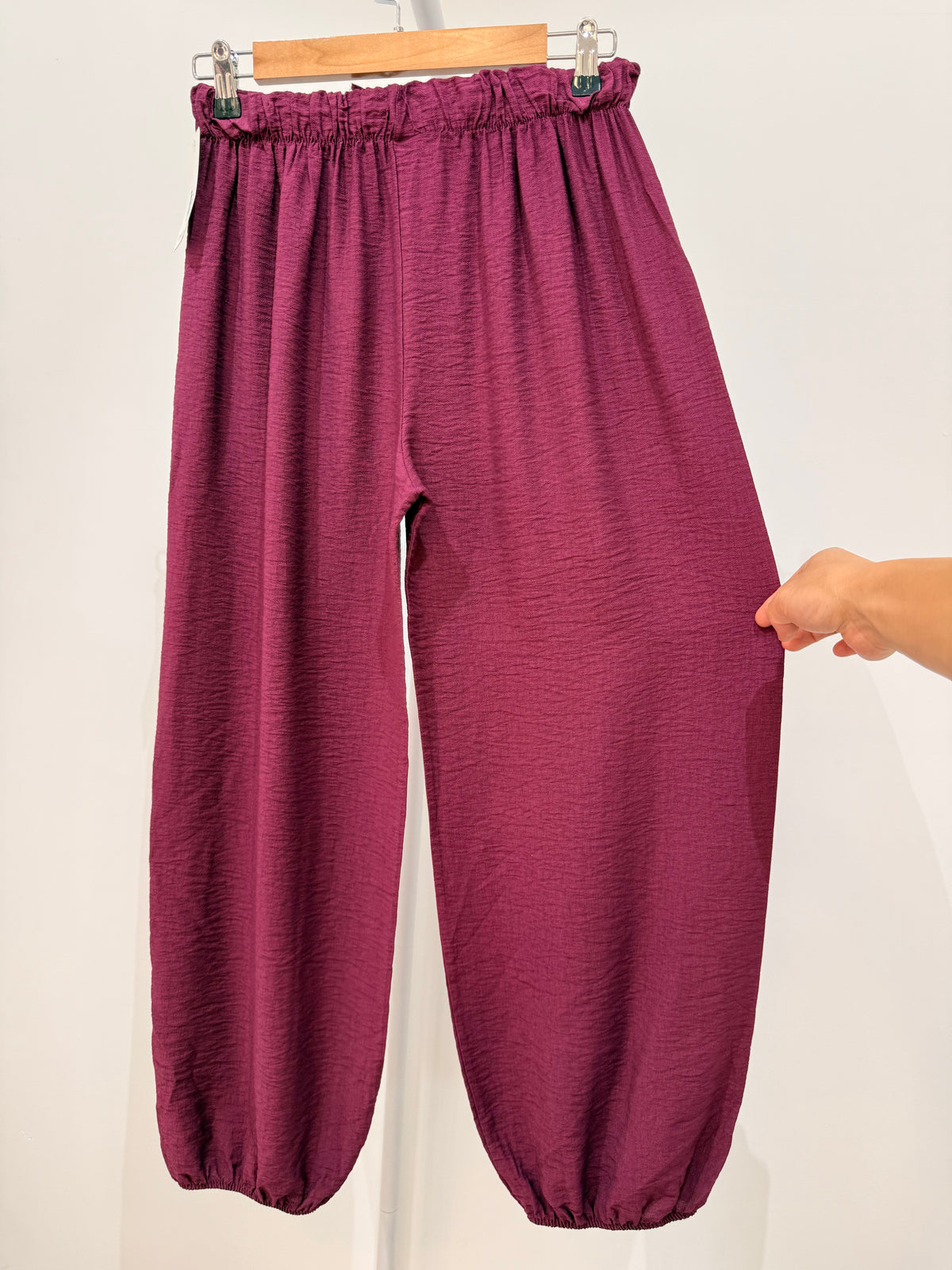 Pantalón bombacho de algodón con cintura elástica 13851