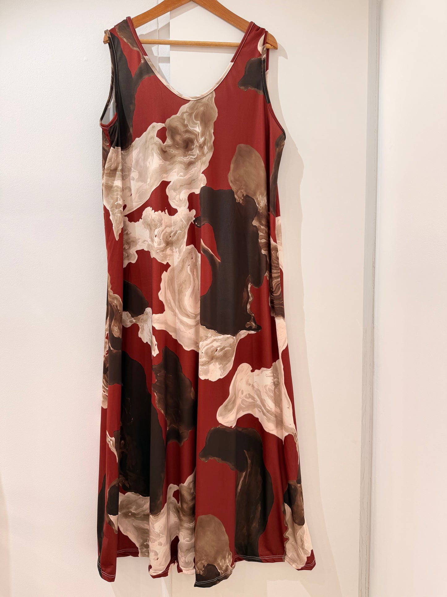 Vestido Largo Licra Fría Estampado Mármol 357