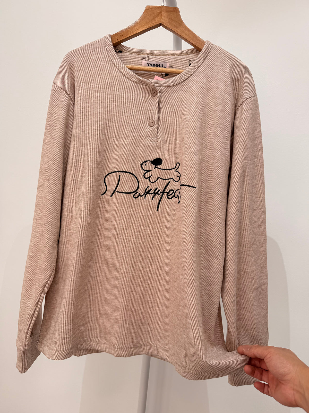 Conjunto Pijama afelpado con estampado de perritos 8330