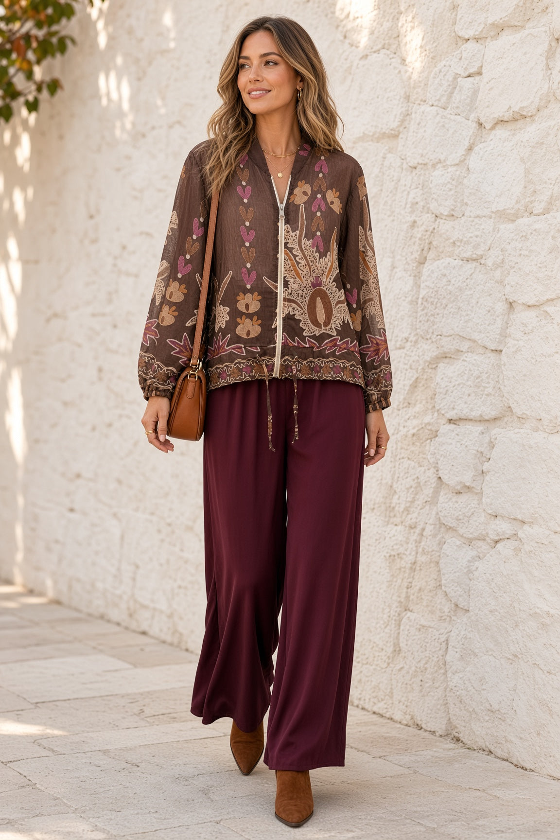 Pantalón satinado pernera ancha con cintura elástica 13856