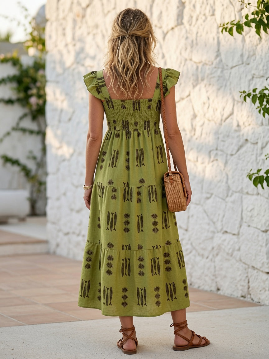 Vestido largo estampado marino 39775