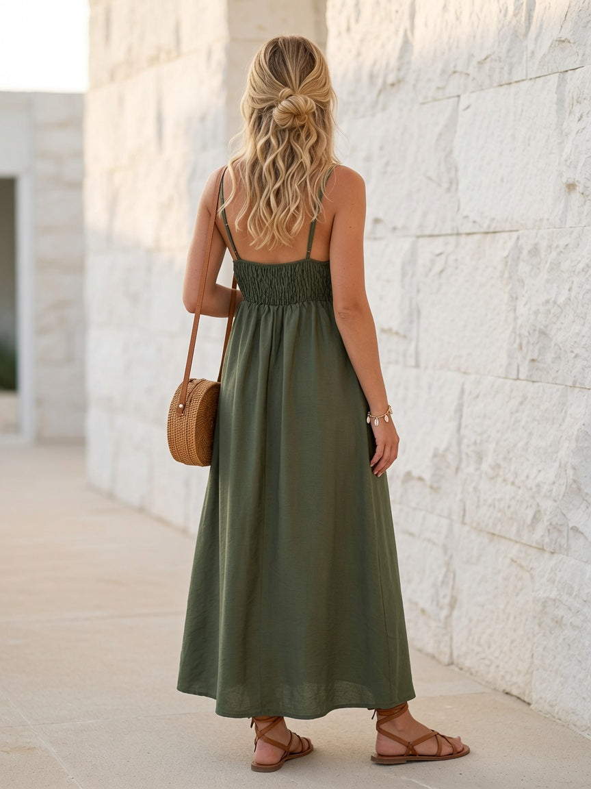 Vestido Largo con Cuentas y Pecho Preformado 26066