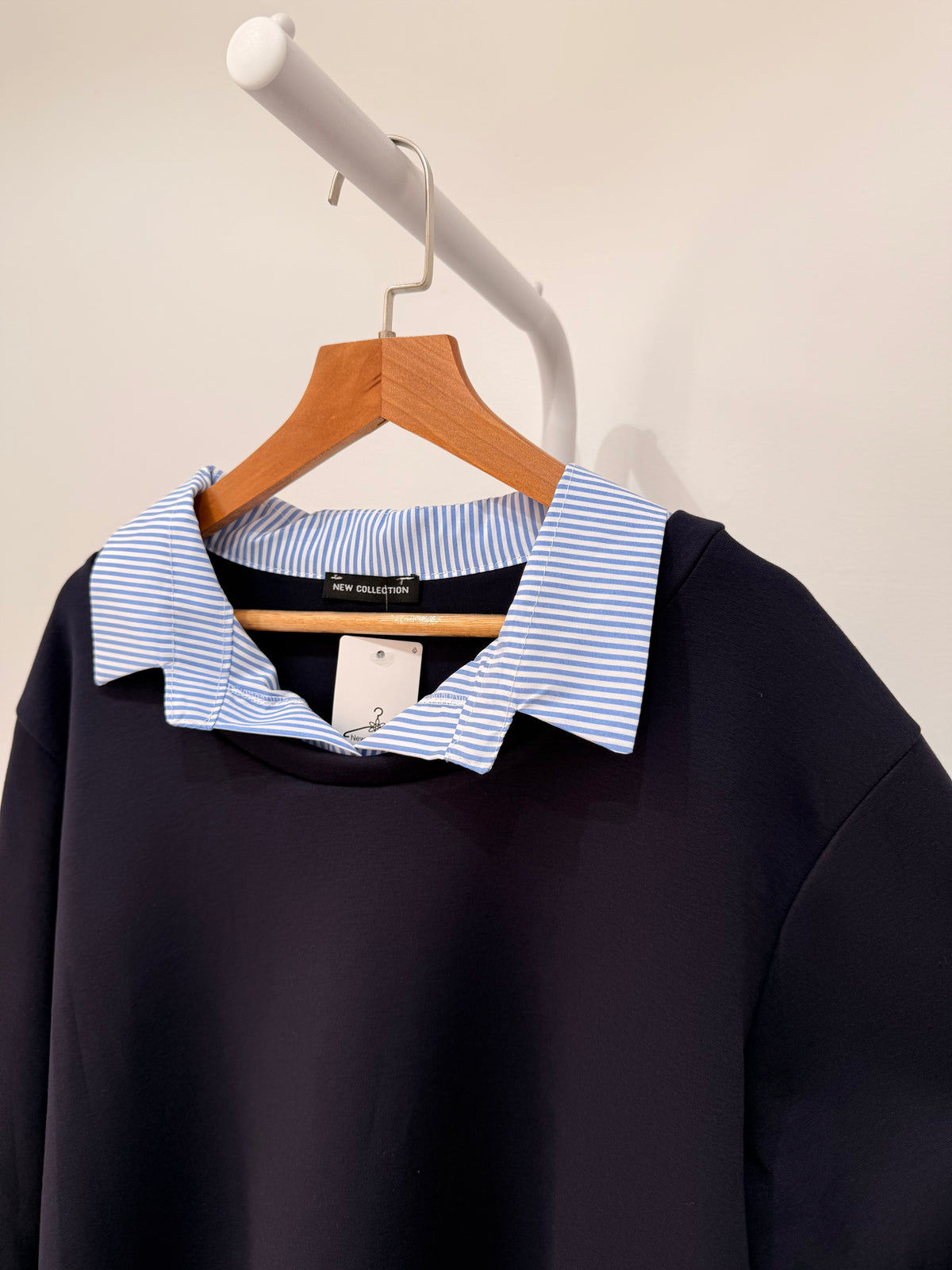 Sudadera efecto dos piezas con camisa superpuesta 8089