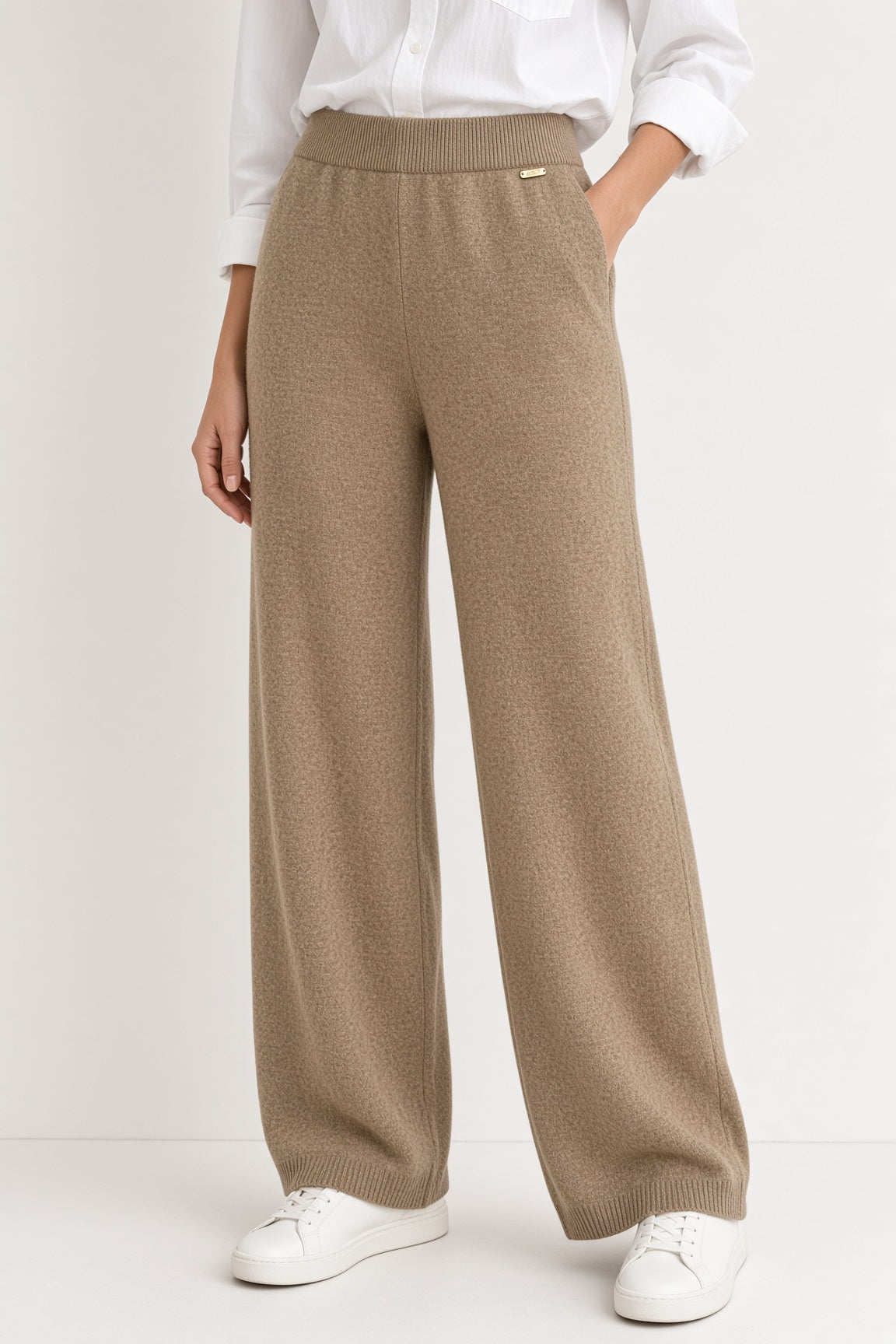 Conjunto de punto (Jersey con cuello polo y Pantalón ancho) 9859