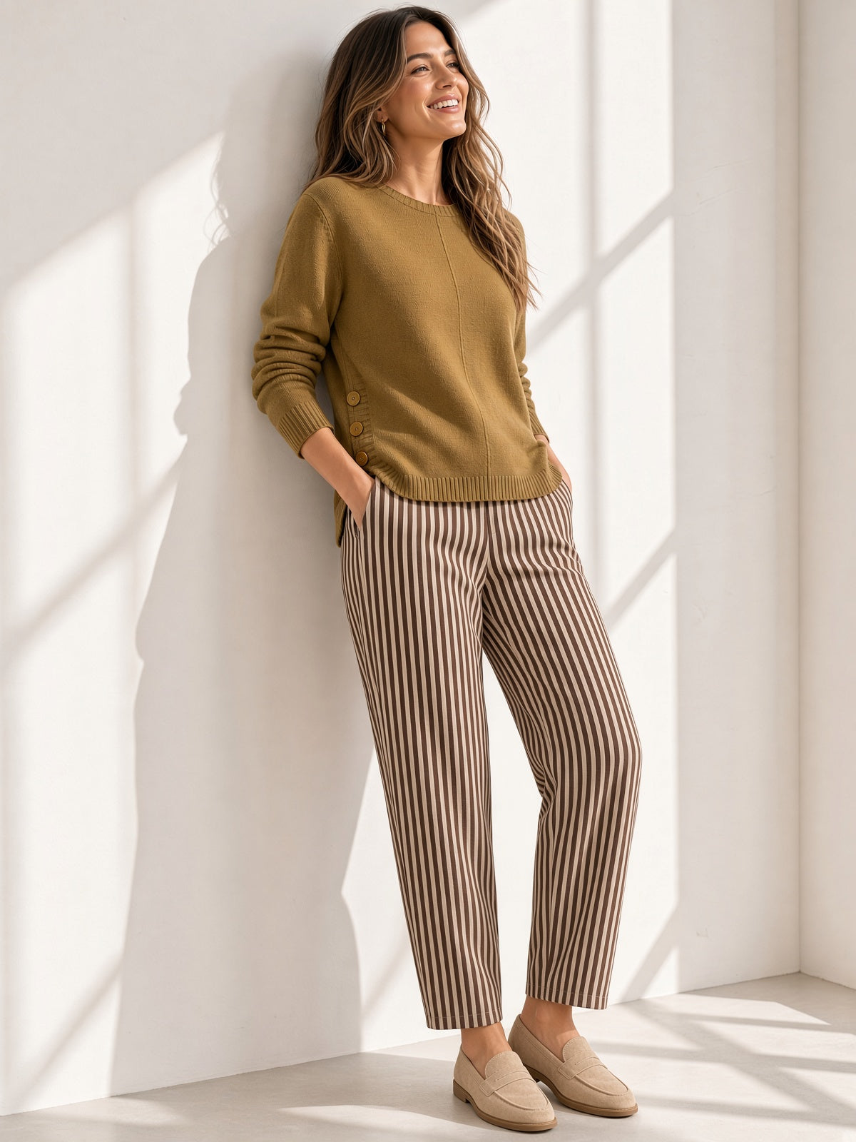 Jersey de punto detalle central vertical y botones laterales 26786