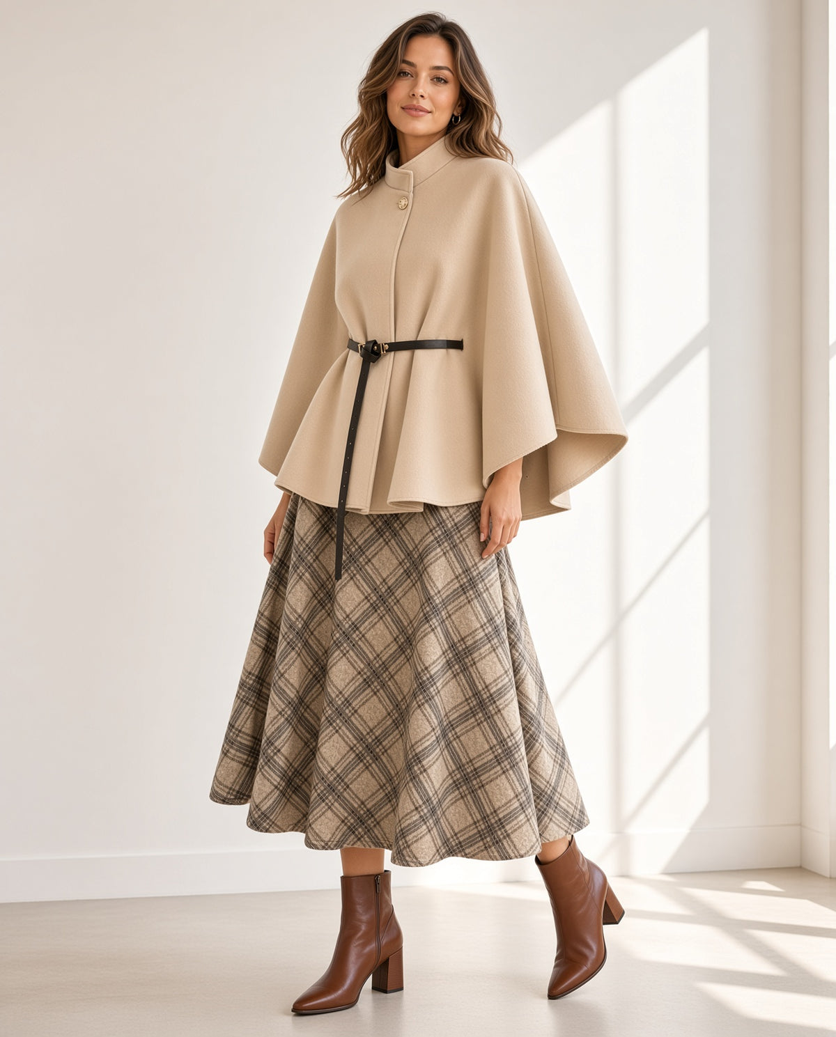 Poncho de cuello alto 717