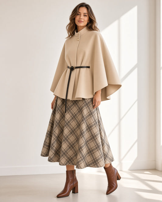 Poncho de cuello alto 717