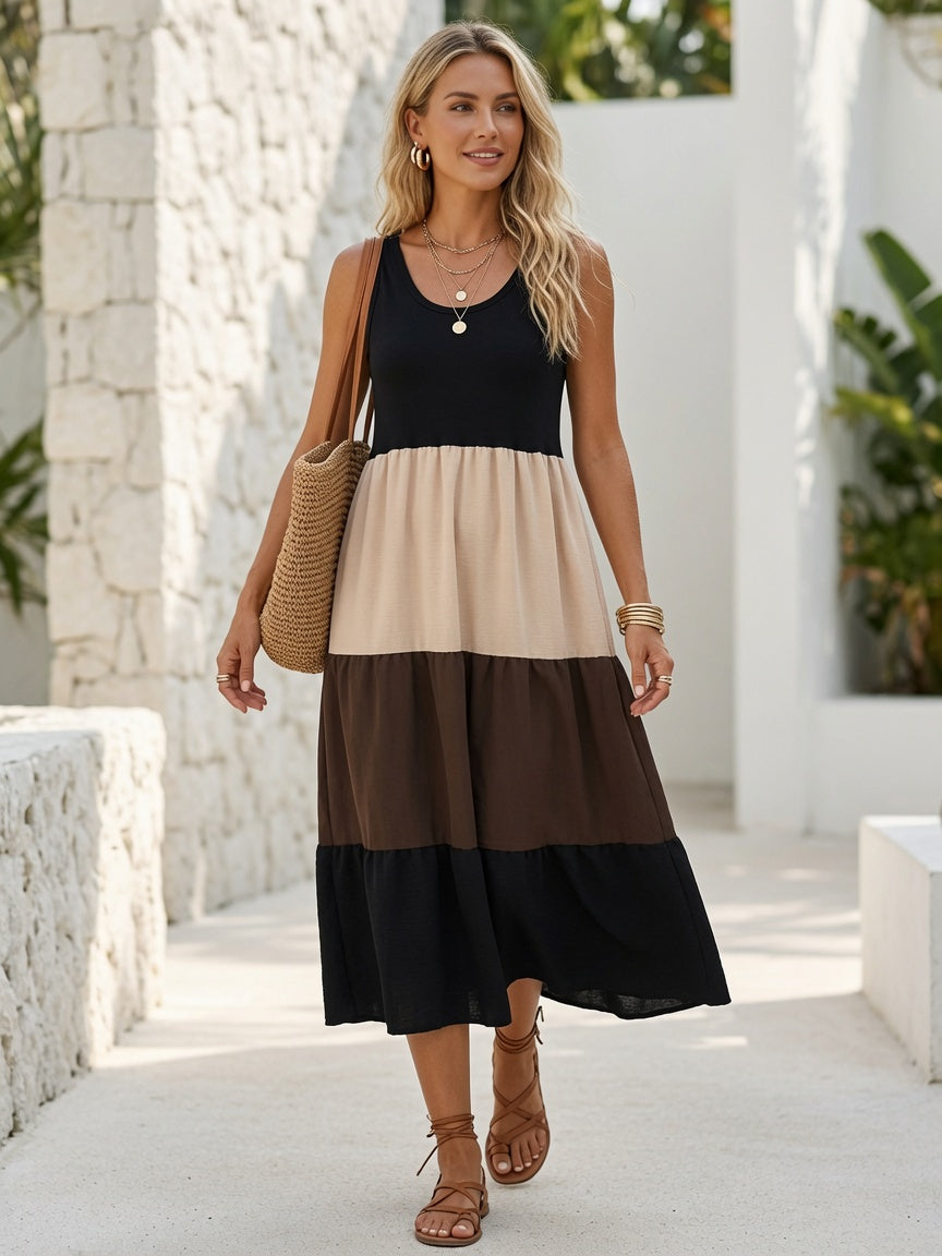Vestido Midi Bloques de Color 14588