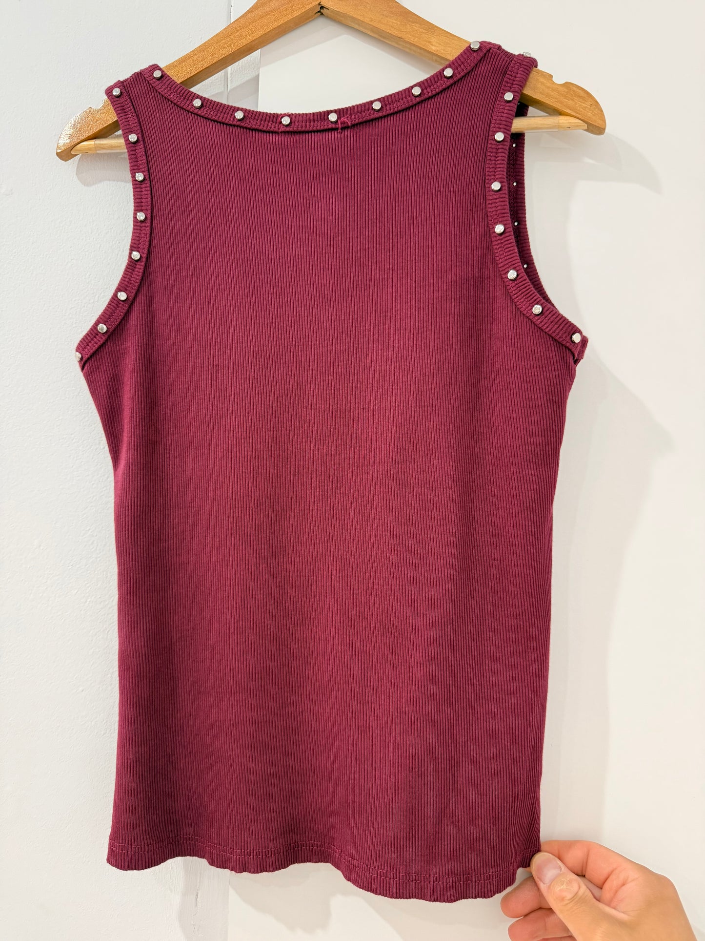 Camiseta de Tirantes en Canalé con Tachuelas 37287