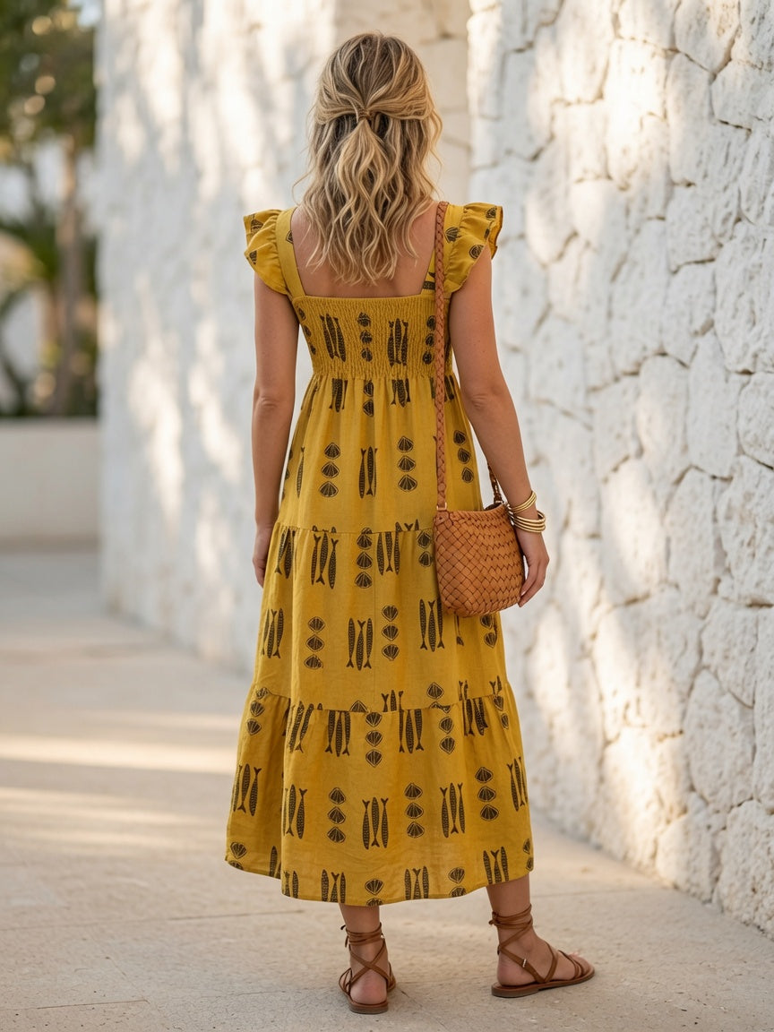 Vestido largo estampado marino 39775