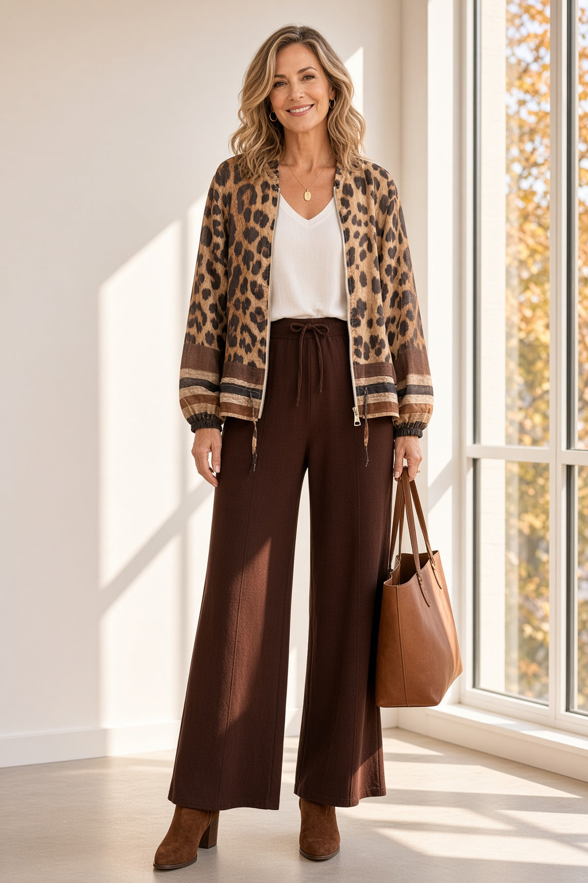 Pantalón de punto ancho 523