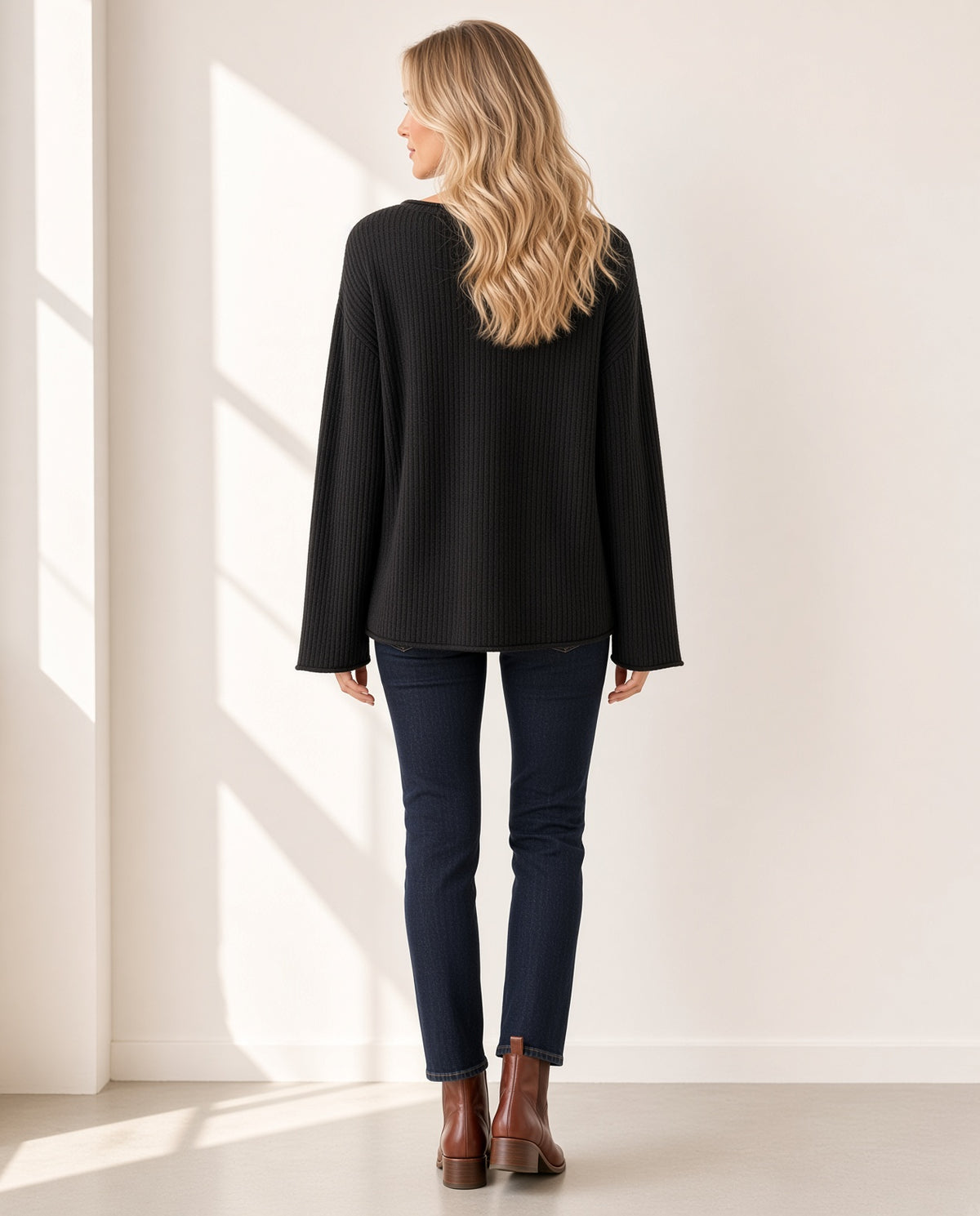 Jersey de punto canalé (estilo oversize / holgado) 2103