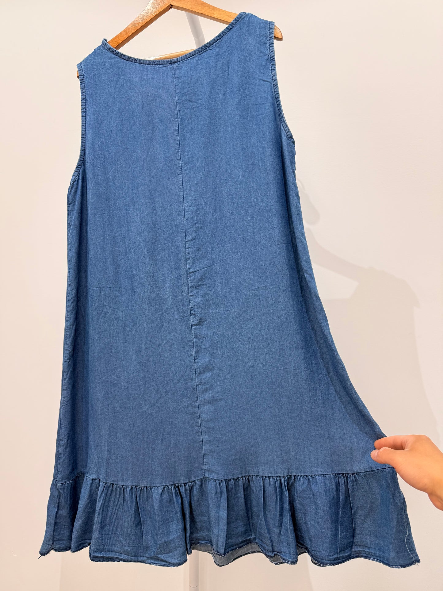 Vestido Vaquero de Tirante Ancho con Volante (Efecto Denim)22583