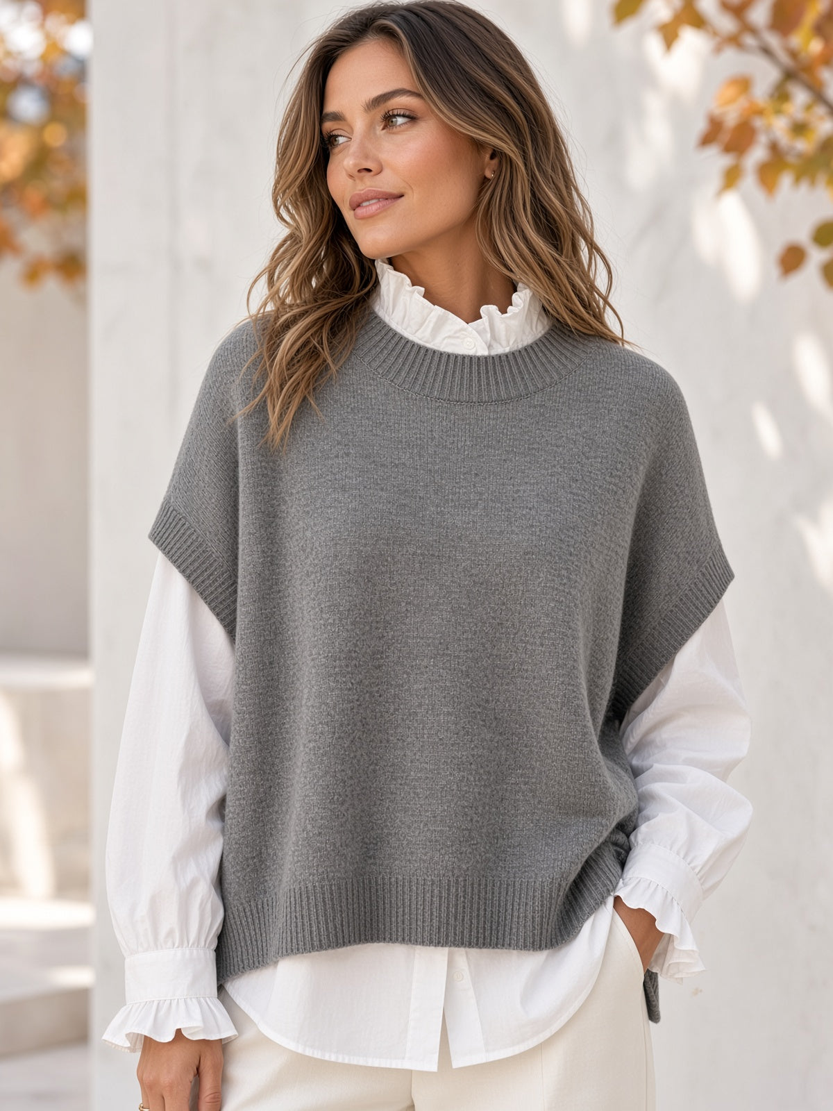 Chaleco de punto oversize 626035
