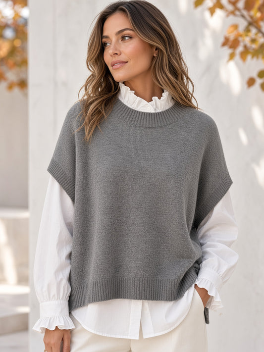 Chaleco de punto/Jersey sin manga oversize 626035