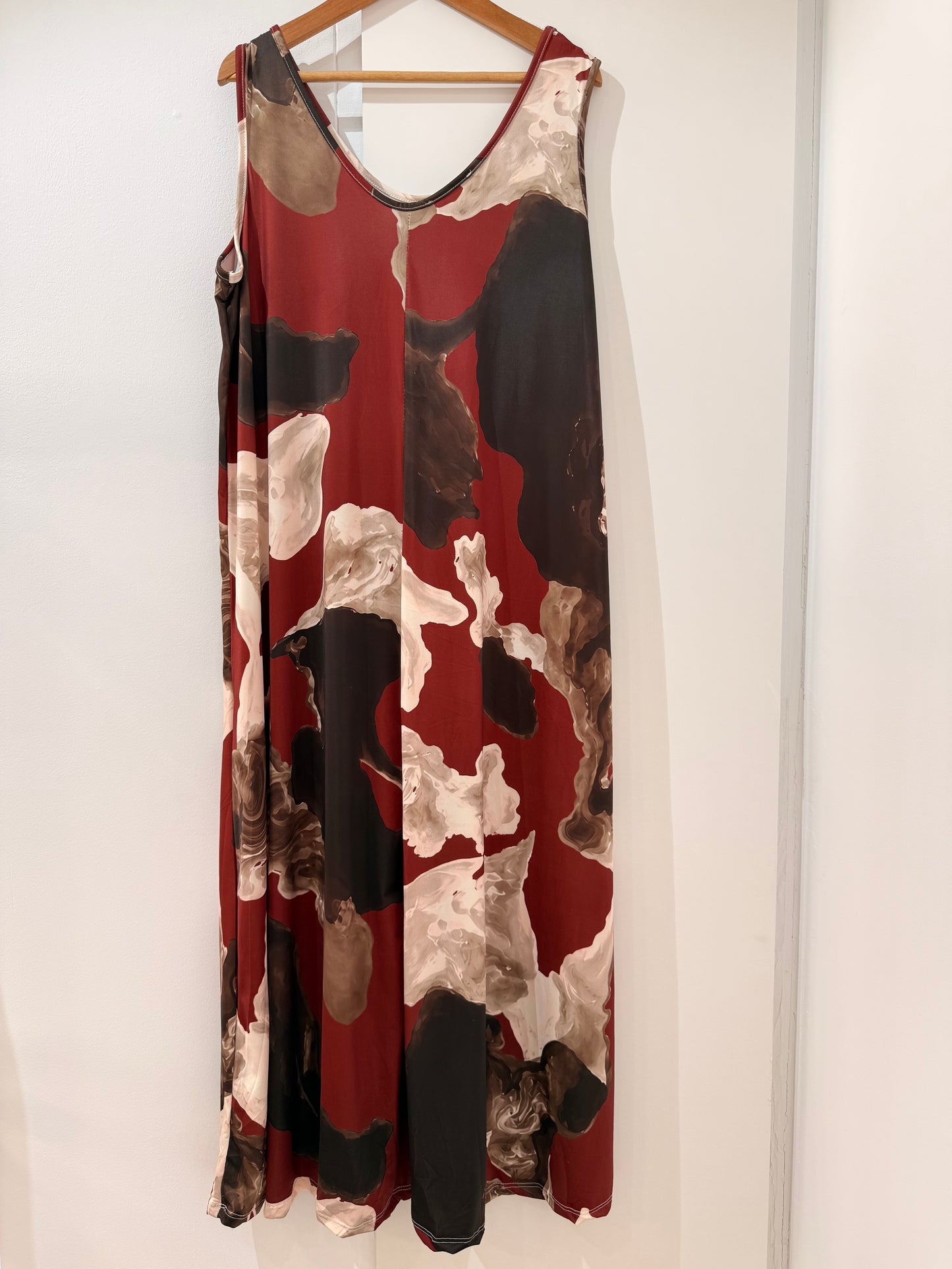 Vestido Largo Licra Fría Estampado Mármol 357