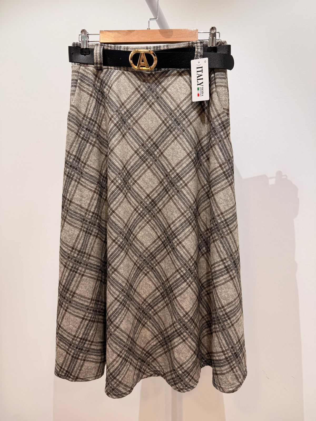 Falda midi de cuadros 6158